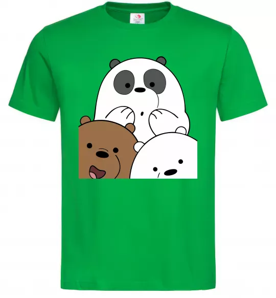 Мужская футболка Намальовані ведмедики Зеленый фото