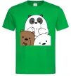 Мужская футболка Намальовані ведмедики Зеленый фото