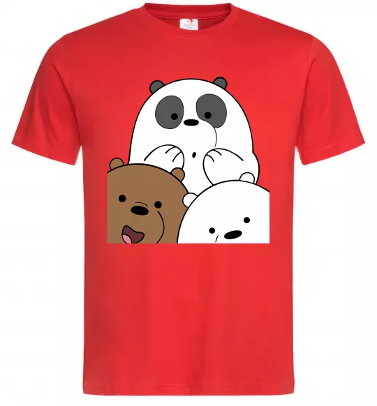 Мужская футболка Намальовані ведмедики Красный фото
