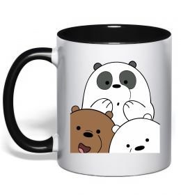 Чашка з кольоровою ручкою Намальовані ведмедики