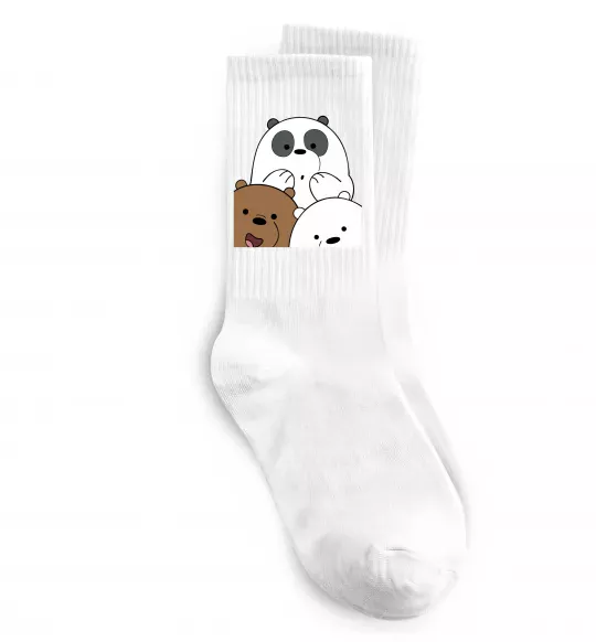 Носки Намальовані ведмедики Белый фото