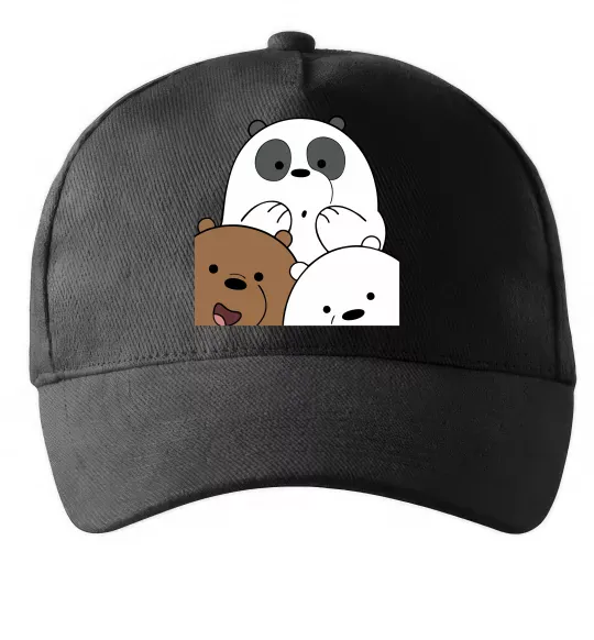 Кепка Намальовані ведмедики Черный фото