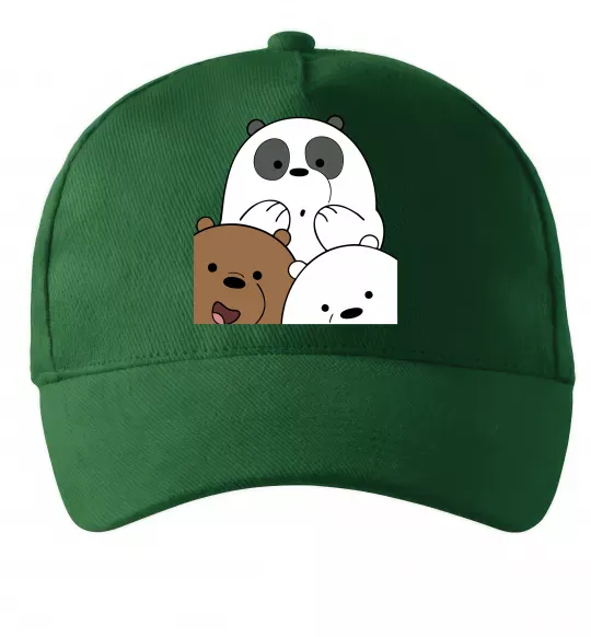 Кепка Намальовані ведмедики Темно-зеленый фото