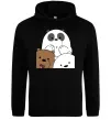 Мужская толстовка (худи) Намальовані ведмедики Черный фото