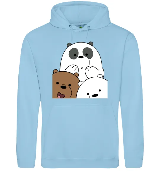 Мужская толстовка (худи) Намальовані ведмедики Голубой фото