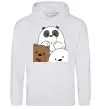 Женская толстовка (худи) Намальовані ведмедики Серый меланж фото