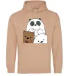 Женская толстовка (худи) Намальовані ведмедики Песочный фото