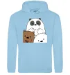 Женская толстовка (худи) Намальовані ведмедики Голубой фото