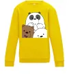 Детский Свитшот Намальовані ведмедики Солнечно желтый фото