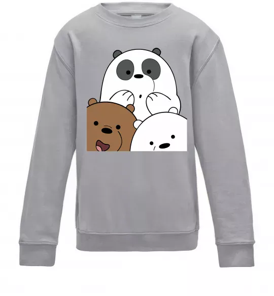 Детский Свитшот Намальовані ведмедики Серый меланж фото