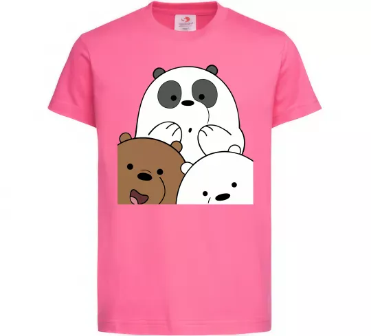 Детская футболка Намальовані ведмедики Ярко-розовый фото