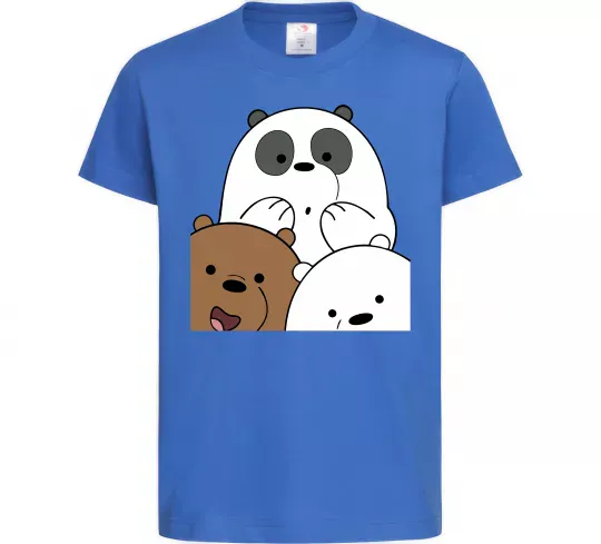 Детская футболка Намальовані ведмедики Ярко-синий фото
