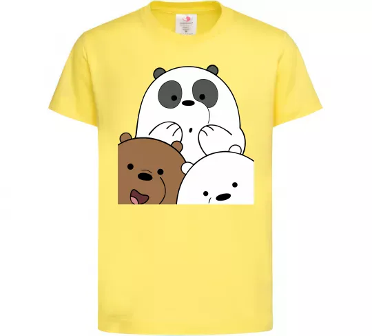 Детская футболка Намальовані ведмедики Лимонный фото