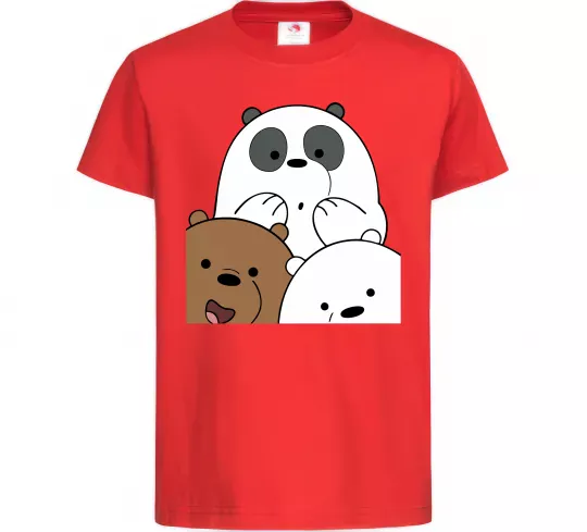 Детская футболка Намальовані ведмедики Красный фото