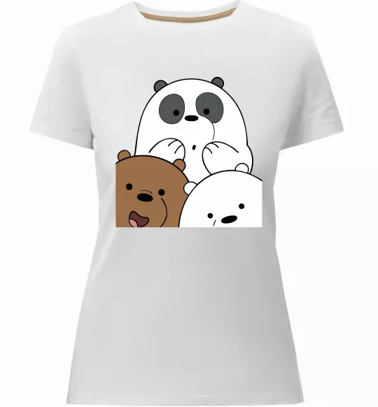 Женская премиум футболка Намальовані ведмедики Белый фото