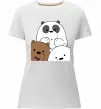 Женская премиум футболка Намальовані ведмедики Белый фото