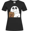 Женская футболка Намальовані ведмедики Черный Женская футболка Намальовані ведмедики Черный фото