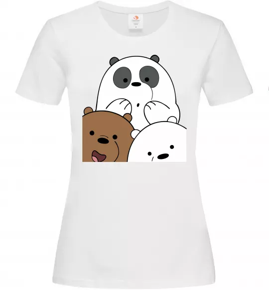 Женская футболка Намальовані ведмедики Белый фото