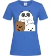 Женская футболка Намальовані ведмедики Ярко-синий Женская футболка Намальовані ведмедики Ярко-синий фото