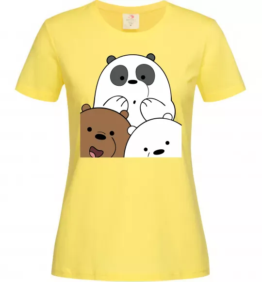 Женская футболка Намальовані ведмедики Лимонный фото