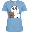 Женская футболка Намальовані ведмедики Голубой Женская футболка Намальовані ведмедики Голубой фото