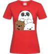 Женская футболка Намальовані ведмедики Красный Женская футболка Намальовані ведмедики Красный фото