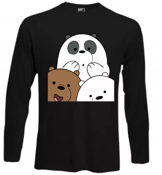 Лонгслив Намальовані ведмедики Черный фото