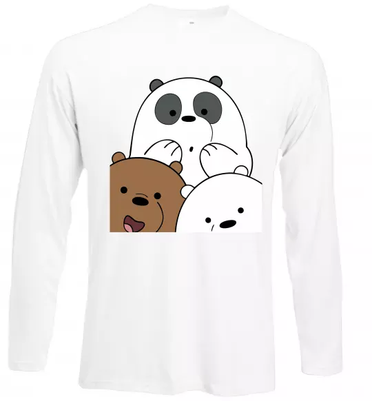 Лонгслив Намальовані ведмедики Белый фото