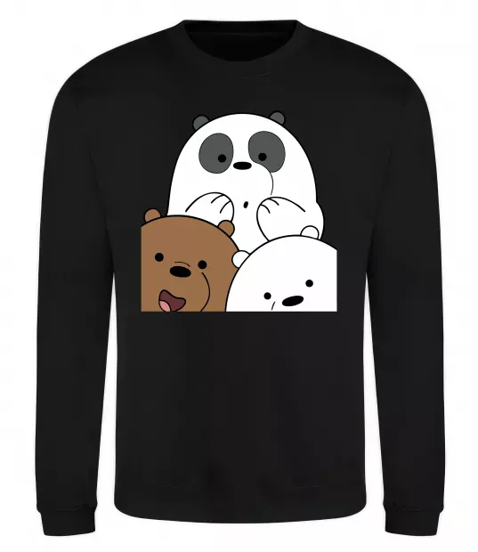 Світшот Намальовані ведмедики Чорний фото