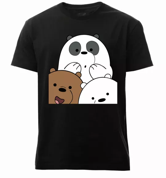 Чоловіча преміум футболка Намальовані ведмедики Чорний фото