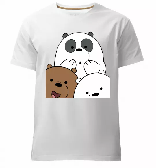 Чоловіча преміум футболка Намальовані ведмедики Білий фото
