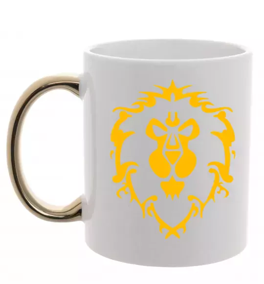 Чашка з кольоровою ручкою Warcraft герб Lions Pride Золото фото