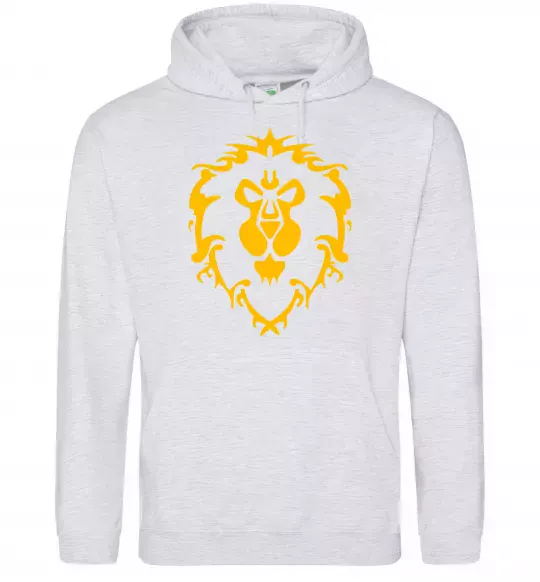 Женская толстовка (худи) Warcraft герб Lions Pride Серый меланж фото