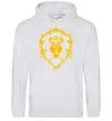 Женская толстовка (худи) Warcraft герб Lions Pride Серый меланж фото