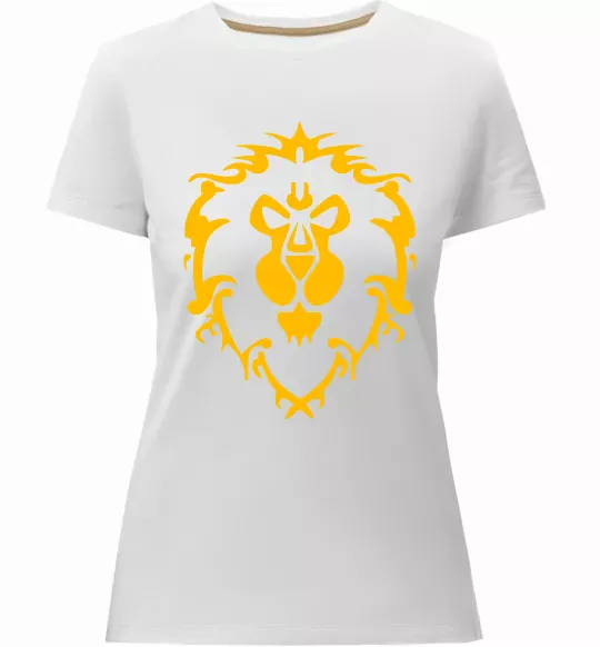 Женская премиум футболка Warcraft герб Lions Pride Белый фото