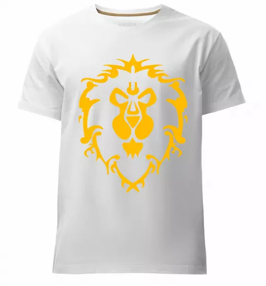 Мужская премиум футболка Warcraft герб Lions Pride Белый фото