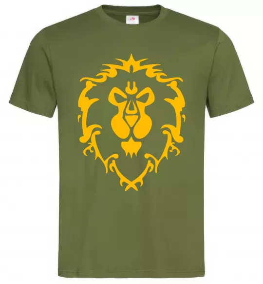 Мужская футболка Warcraft герб Lions Pride Оливковый фото