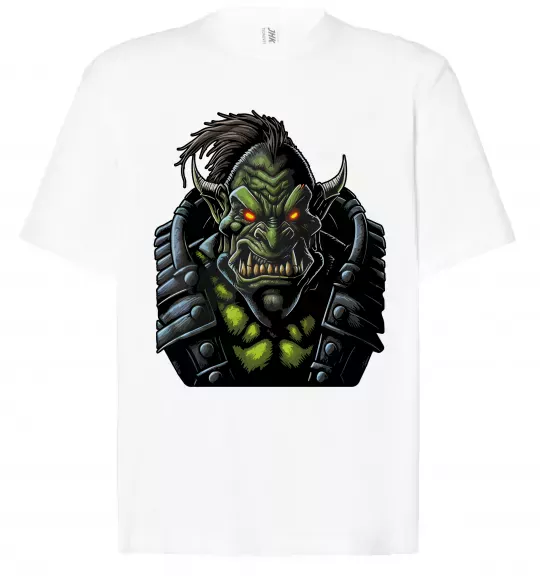Футболка Оверсайз Warcraft орк Белый фото