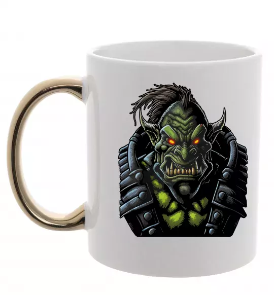 Чашка з кольоровою ручкою Warcraft орк Золото фото
