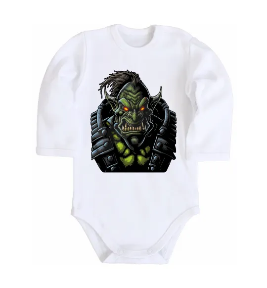Дитячий бодік Warcraft орк Білий фото