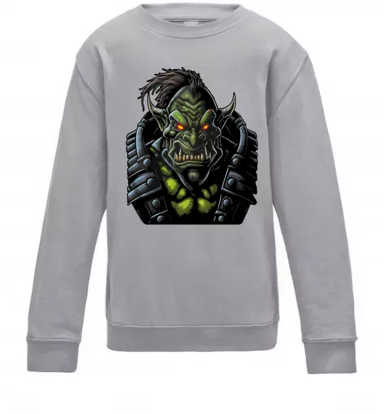 Детский Свитшот Warcraft орк Серый меланж фото
