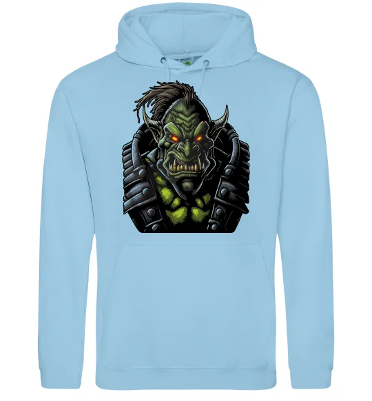 Мужская толстовка (худи) Warcraft орк Голубой фото