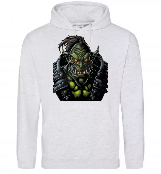 Женская толстовка (худи) Warcraft орк Серый меланж фото