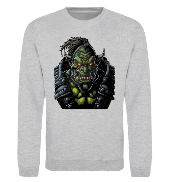 Свитшот Warcraft орк Серый меланж фото