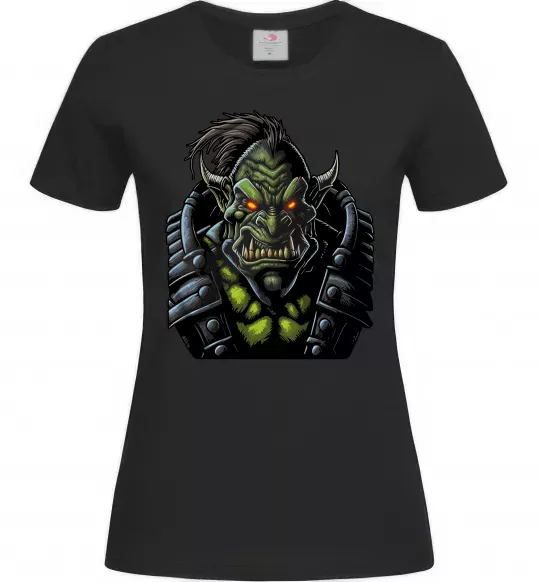 Женская футболка Warcraft орк Черный фото