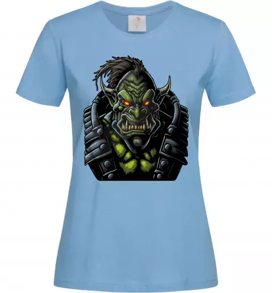 Женская футболка Warcraft орк Голубой фото