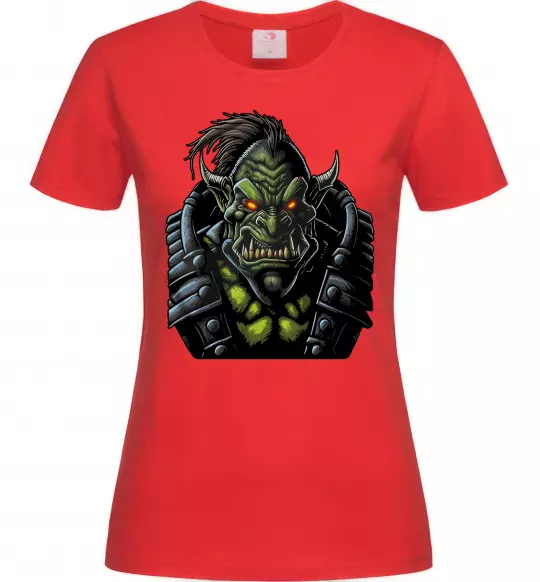 Женская футболка Warcraft орк Красный фото