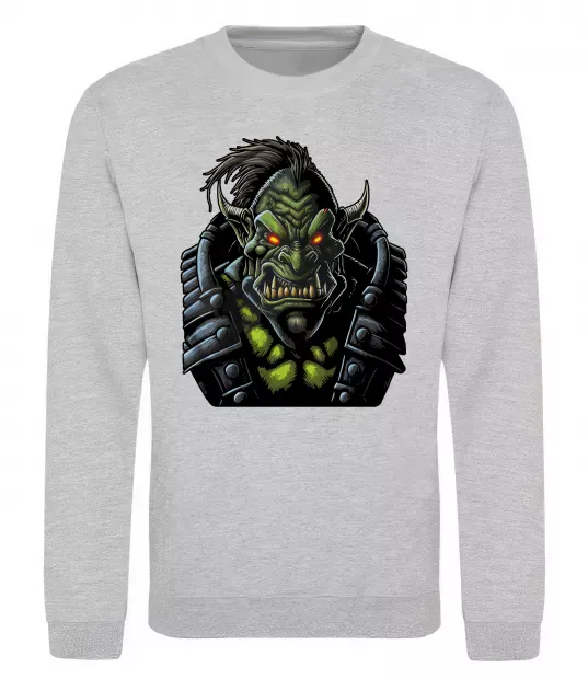 Світшот Warcraft орк Сірий меланж фото