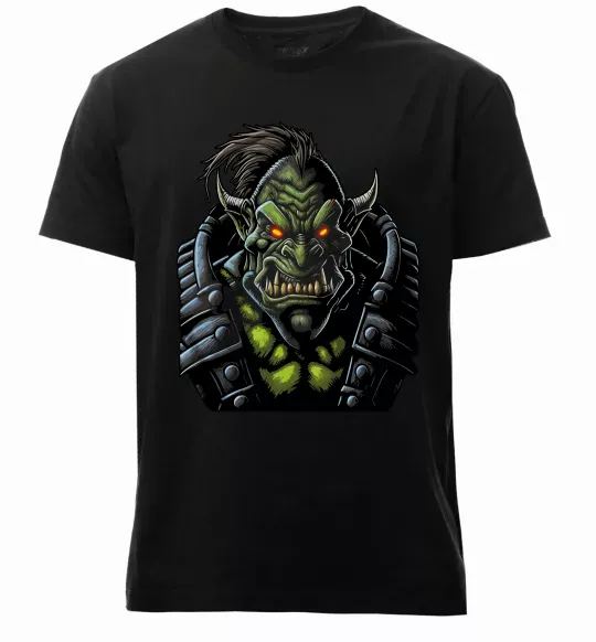 Чоловіча преміум футболка Warcraft орк Чорний фото