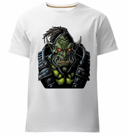 Чоловіча преміум футболка Warcraft орк Білий фото